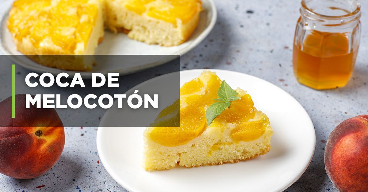 Coca de melocotón