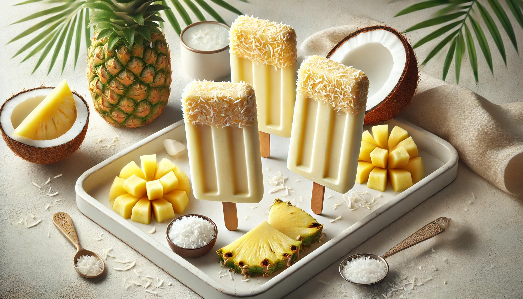 Receta de Paletas de Piña Colada